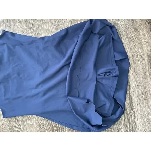 NWT J.Crew Scalloped Active Dress In Navy Blue Size Small - Picture 5 of 7